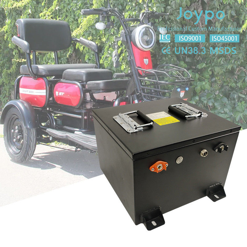 চক্র জীবন 4000 বার দীর্ঘ শেষ 48V 50Ah লিথিয়াম ব্যাটারি বৈদ্যুতিক তিন চাকার জন্য 25A চার্জ বর্তমান